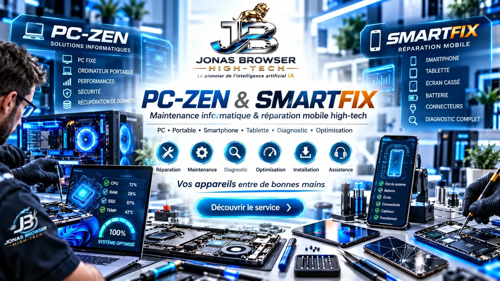 PC-Zen & SmartFix — maintenance informatique & réparation mobile high-tech
